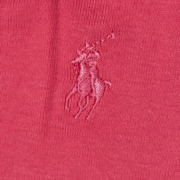Polo Ralph Lauren Classic V-Neck T-Shirt – Pink with Pink Pony Logo - Picture 3 of 4